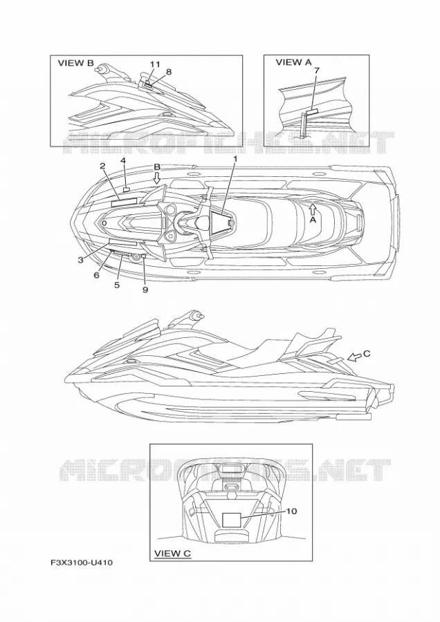 LABEL Yamaha Waverunner 1800 2019 FX  FC1800B-U