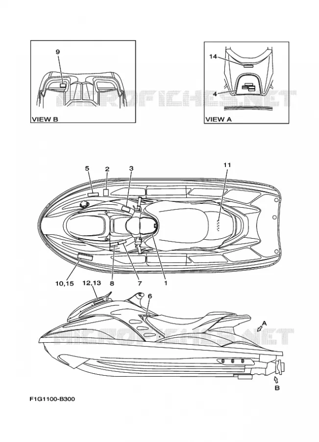 LABEL 2 Yamaha WAVERUNNER 1300 2003 JET  GP1300-B