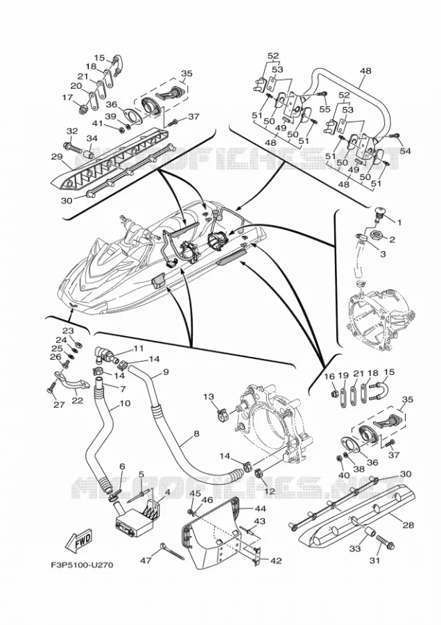 HULL & DECK Yamaha Waverunner 1800 2019 GP  GP1800-U