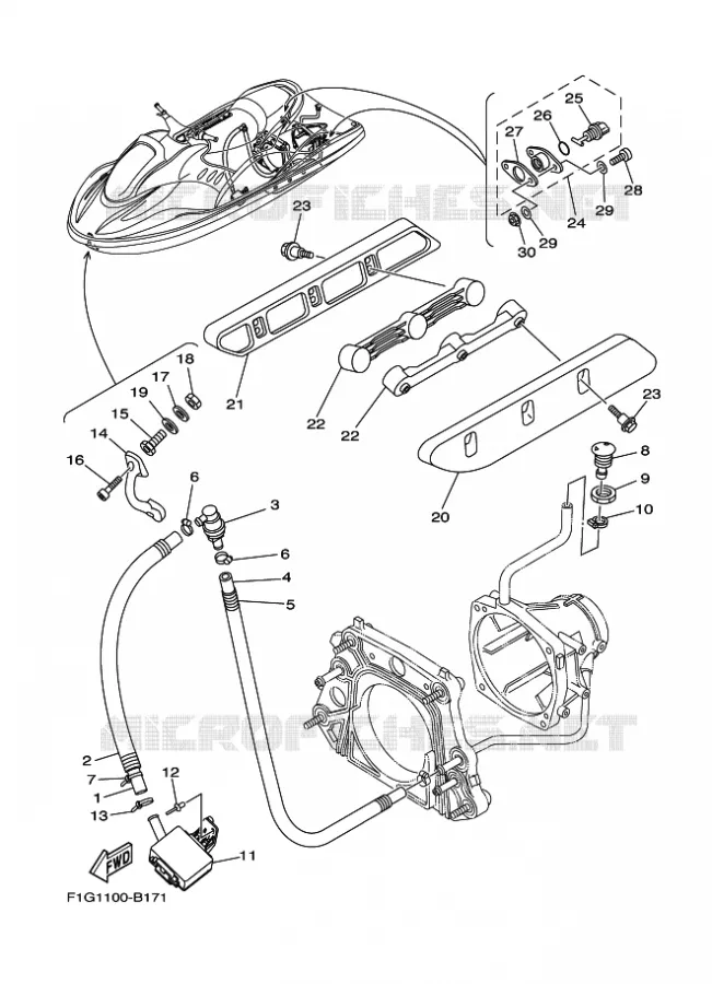 HULL & DECK Yamaha WAVERUNNER 1300 2004 JET  JET FOR GP1300