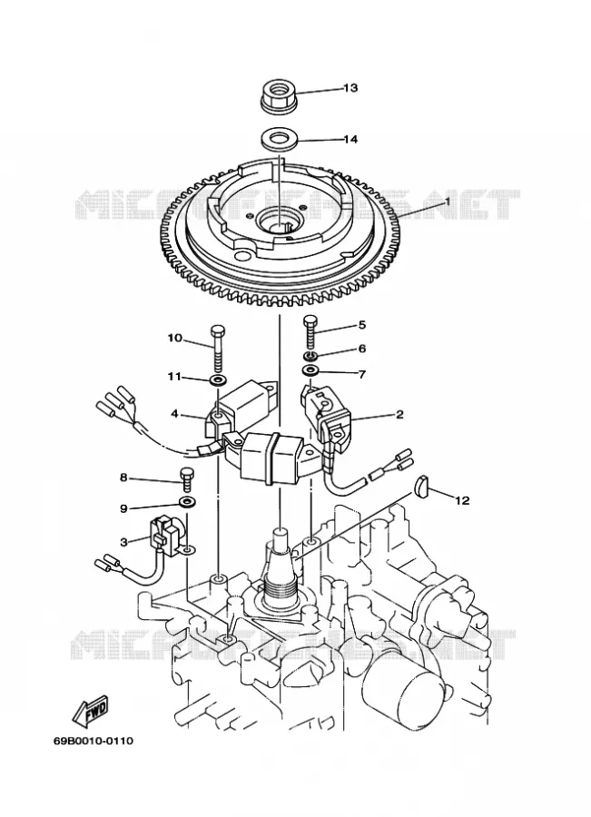 DYNAMO Yamaha OUTBOARD ENGINES 15hp (11.0kW) 2005 F15  F15AMHS