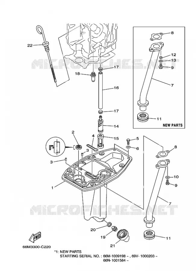 VENTILATEUR D'HUILE Yamaha OUTBOARD ENGINES 15hp (11.0kW) 2004 F15  F15AEL