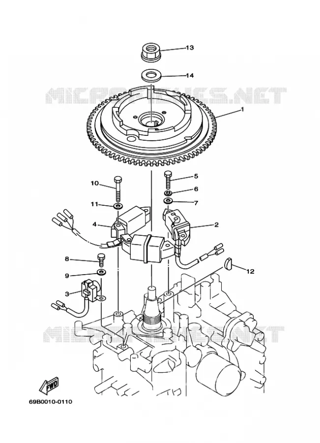 DYNAMO Yamaha OUTBOARD ENGINES 15hp (11.0kW) 2003 F15  F15AMHL
