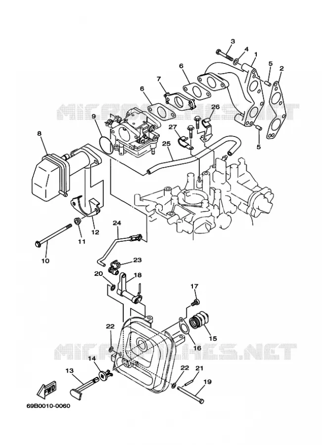 INLAAT Yamaha OUTBOARD ENGINES 15hp (11.0kW) 2002 F15  F15A