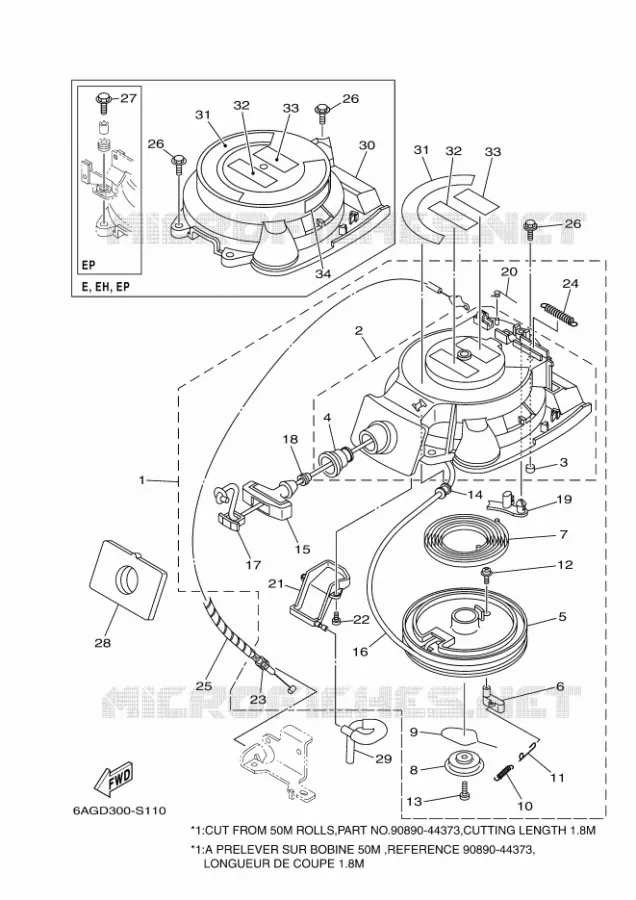 STARTMOTOR Yamaha OUTBOARD ENGINES 15hp (11.0kW) 2018 F15  F15CEPL