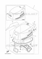 KUIP BOVENSTE voor Yamaha F15C Manual Starter, Tiller Handle, Manual Tilt, Shaft 15