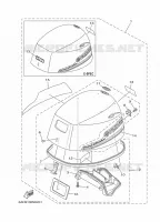 KUIP BOVENSTE voor Yamaha F15C Electric Starter, Remote Control, Manual Tilt, Shaft 20