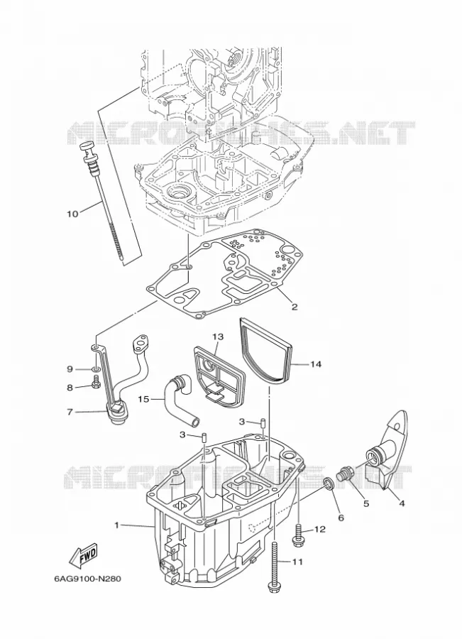VENTILATEUR D'HUILE Yamaha OUTBOARD ENGINES 15hp (11.0kW) 2015 F15  F15CEL