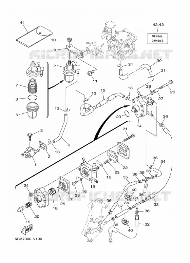 CARBURATEUR  Yamaha OUTBOARD ENGINES 15hp (11.0kW) 2014 F15  F15CMHS