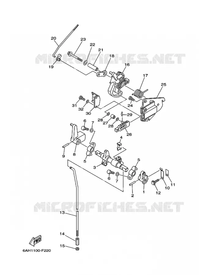 GASBEDIENING 1 Yamaha OUTBOARD ENGINES 15hp (11.0kW) 2014 F15  F15CMHS