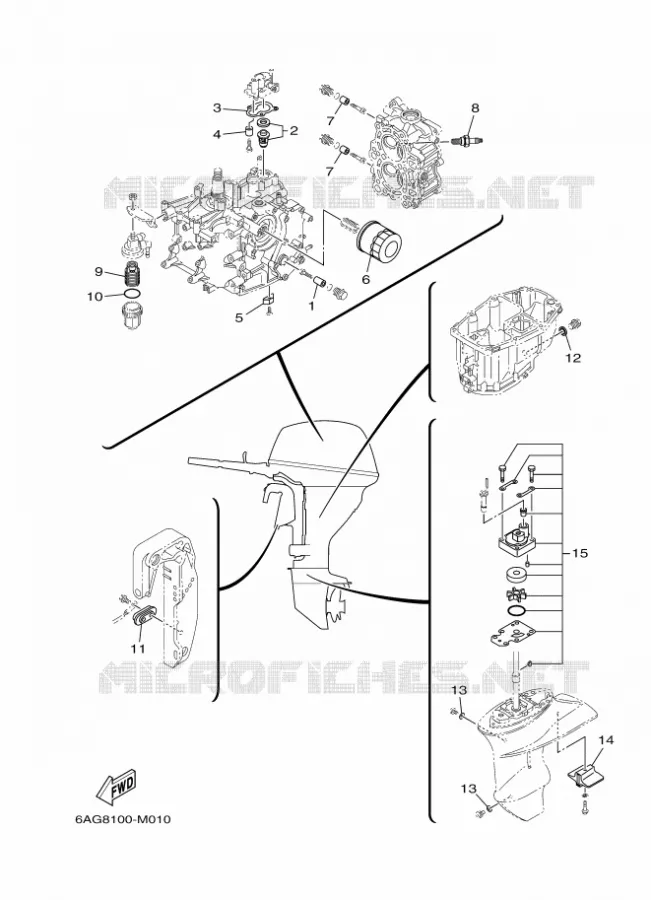 ONDERHOUDSDELEN Yamaha OUTBOARD ENGINES 15hp (11.0kW) 2014 F15  F15CMHS