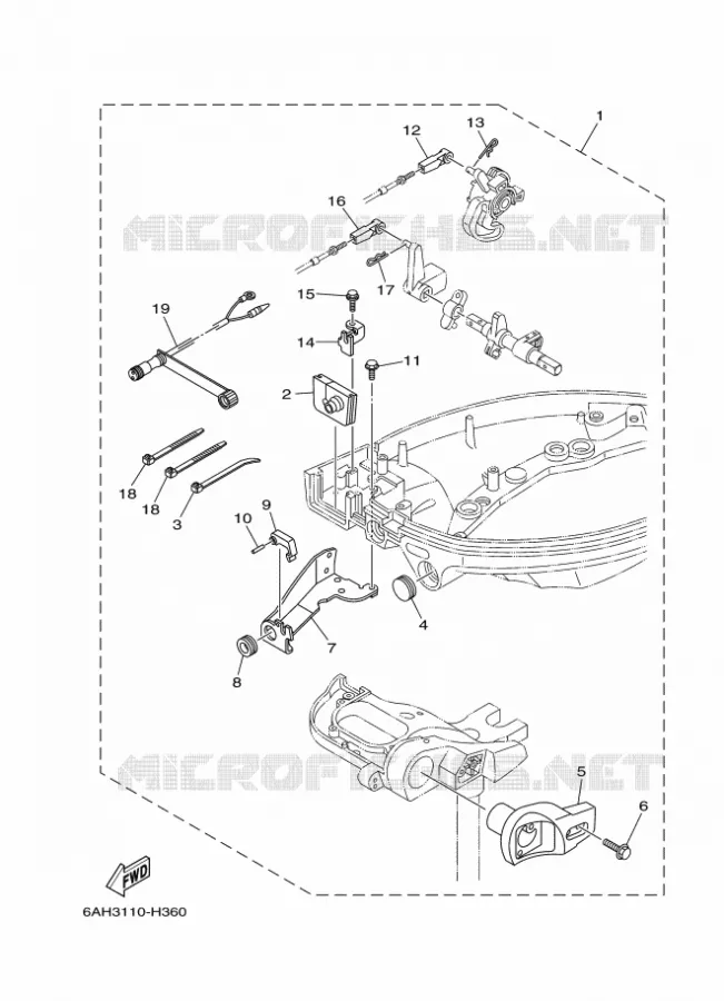 AFSTANDSBEDIENING Yamaha OUTBOARD ENGINES 15hp (11.0kW) 2014 F15  F15CEHL