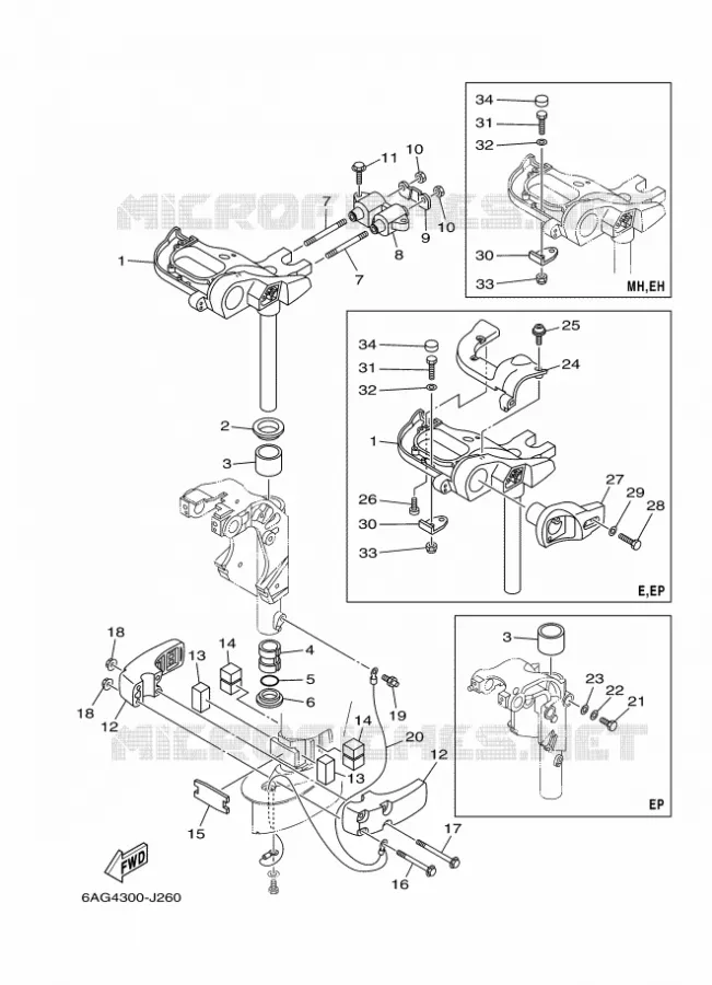 HOUDER 3 Yamaha OUTBOARD ENGINES 15hp (11.0kW) 2014 F15  F15CEPL