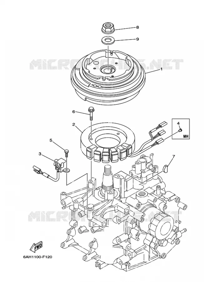 DYNAMO Yamaha OUTBOARD ENGINES 15hp (11.0kW) 2012 F15  F15CMHS