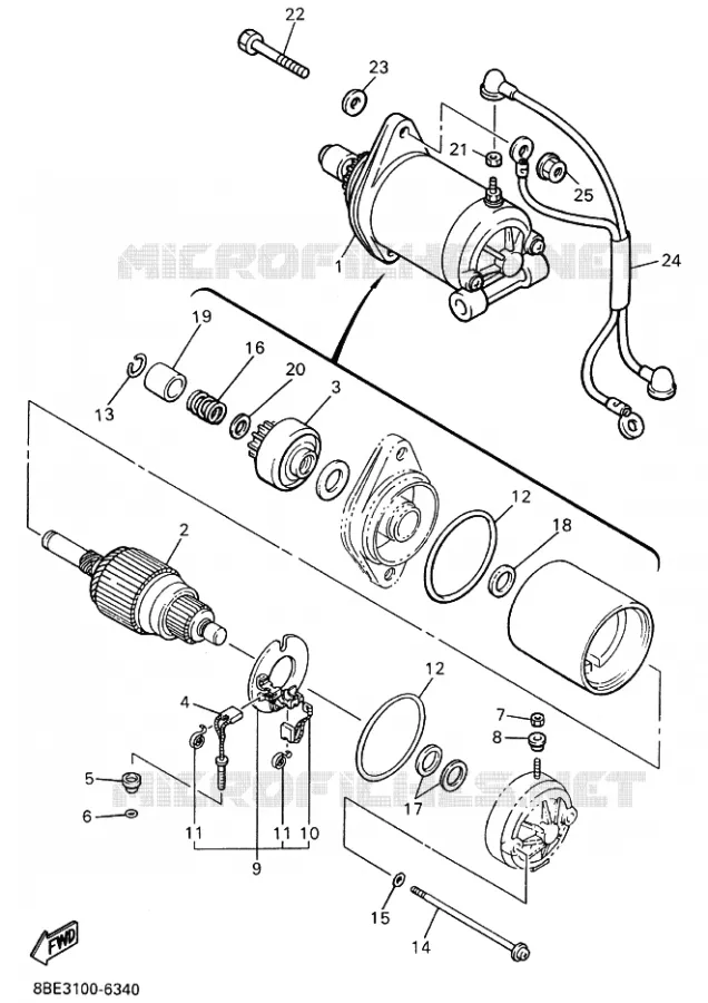 STARTMOTOR Yamaha snowmobiles 340 2000 OVATION  CS340E