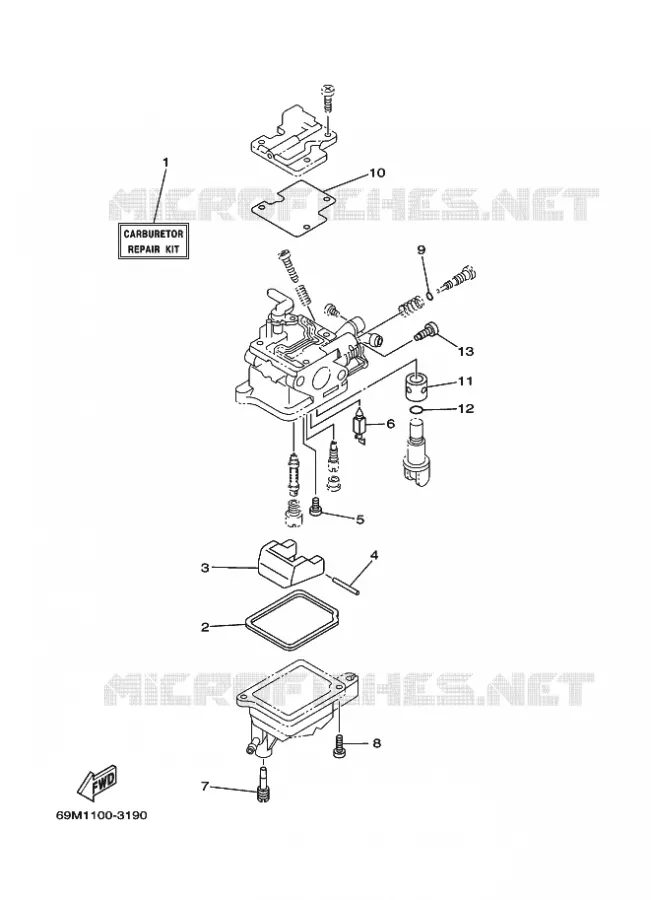 REPARATIESET 2 Yamaha OUTBOARD ENGINES 2.5hp (1.8kW) 2014 F2.5  F2.5AMHS