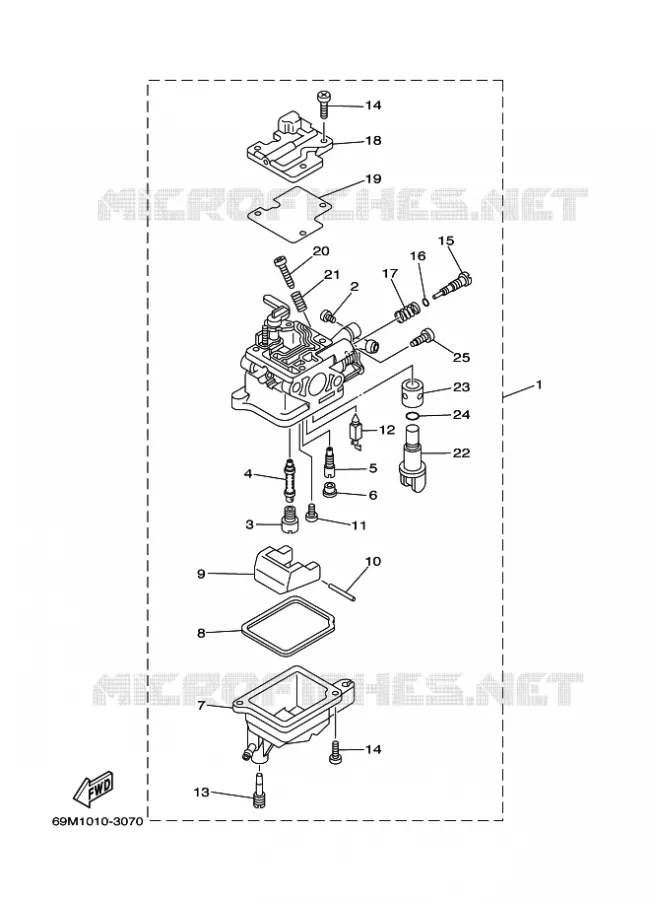 CARBURATEUR  Yamaha OUTBOARD ENGINES 2.5hp (1.8kW) 2012 F2.5  F2.5AMHL