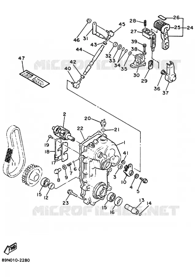 DETAIL VERSNELLINGSBAK 3 Yamaha snowmobiles 540 1992 VIKING  VK540ED