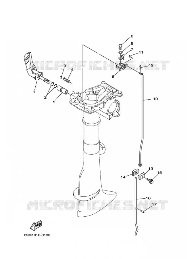 GASBEDIENING Yamaha OUTBOARD ENGINES 2.5hp (1.8kW) 2010 F2.5  F2.5AMHL