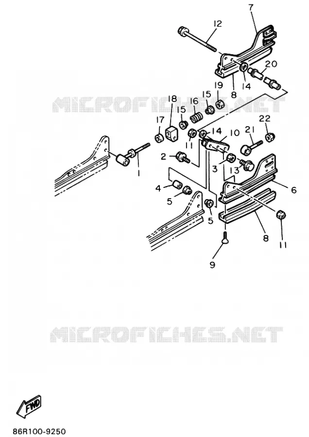 SPOOR OPHANGING 3 Yamaha snowmobiles 540 1989 VIKING  VK540
