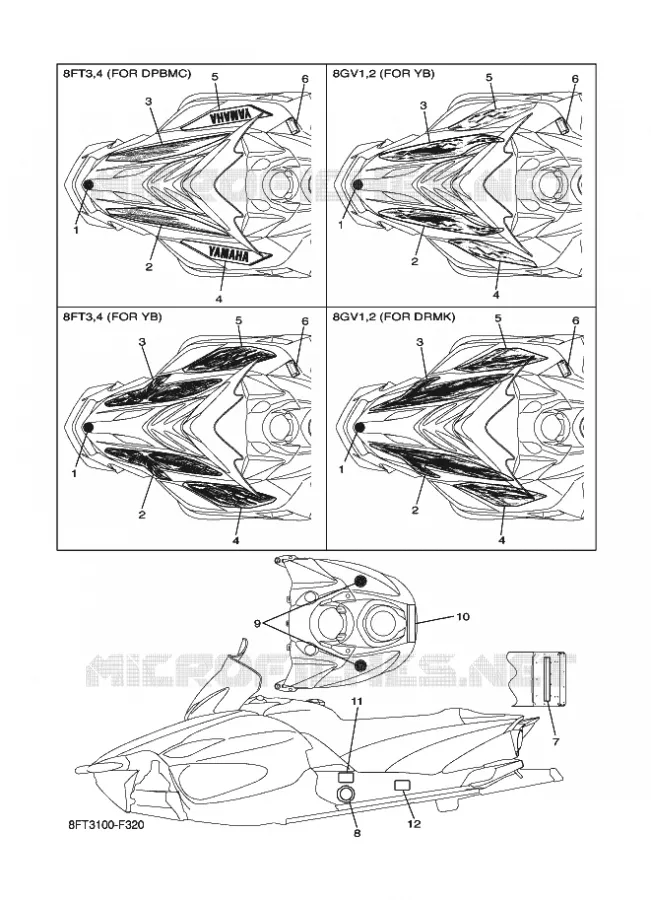 STICKER Yamaha snowmobiles 1000 2007 APEX  RX10STGT