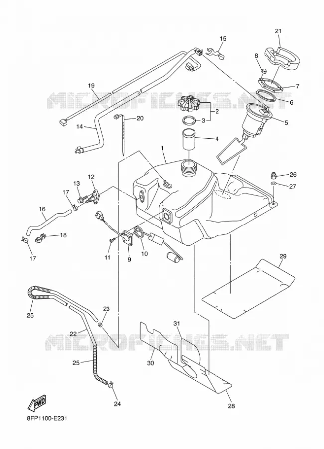 BENZINE TANK Yamaha snowmobiles 1000 2007 APEX  RX10STGT