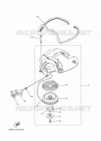 STARTMOTOR voor Yamaha F2.5B Manual Starter, Tiller Handle, Shaft 15