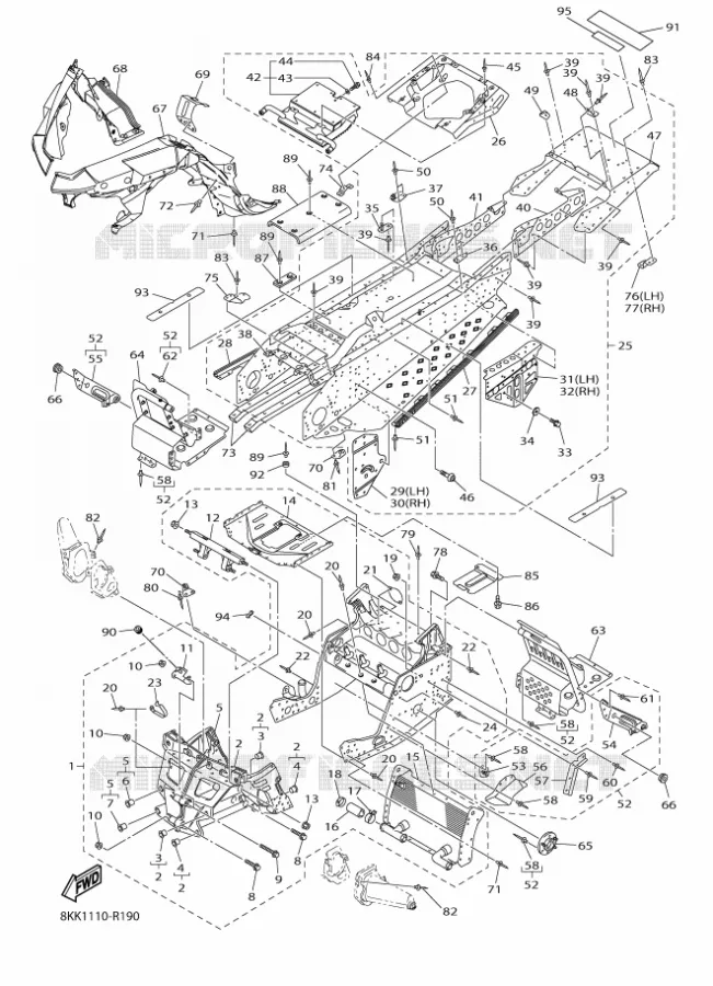 FRAME Yamaha snowmobiles 1000 2017 RS VECTOR  RS10ST2