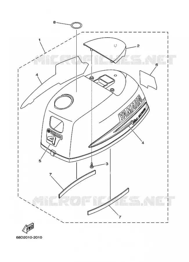 KUIP BOVENSTE Yamaha OUTBOARD ENGINES 4hp (2.9kW) 2007 F4  F4A