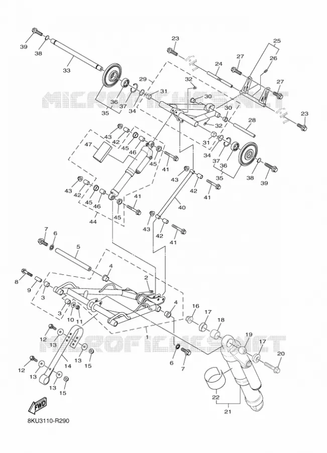 SPOOR OPHANGING 2 Yamaha snowmobiles 1000 2016 SRVIPER  SRV10ML3