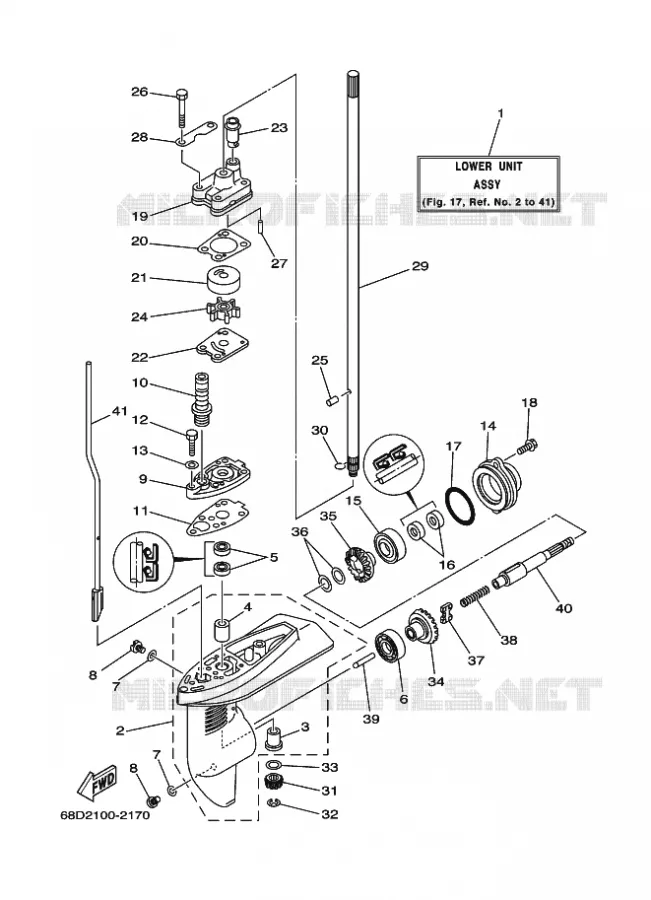 DEKSEL EN TRANSMISSIE PROPELLERS 1 Yamaha OUTBOARD ENGINES 4hp (2.9kW) 2005 F4  F4AMHL