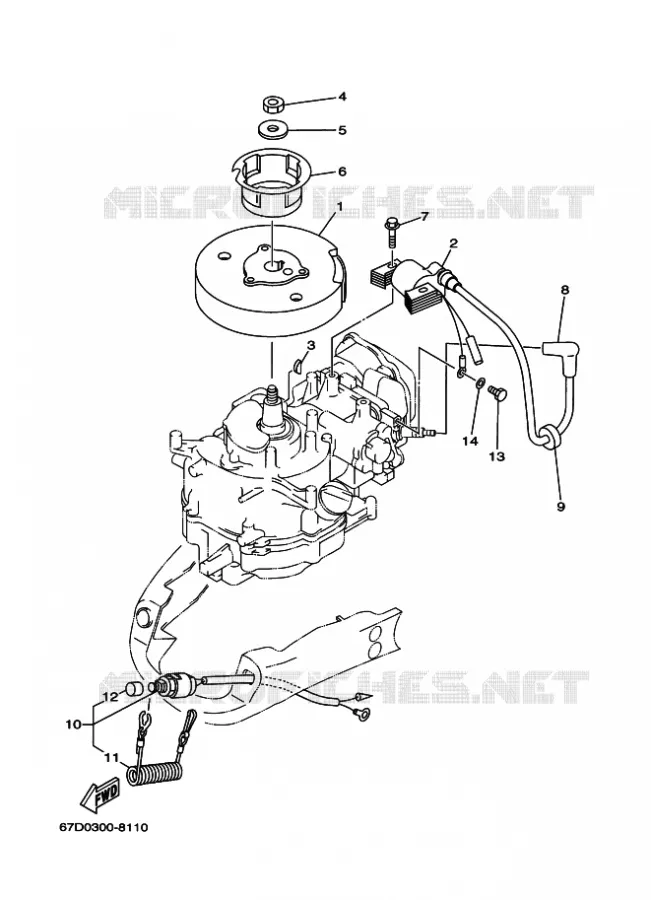 DYNAMO Yamaha OUTBOARD ENGINES 4hp (2.9kW) 2004 F4  F4MSHC