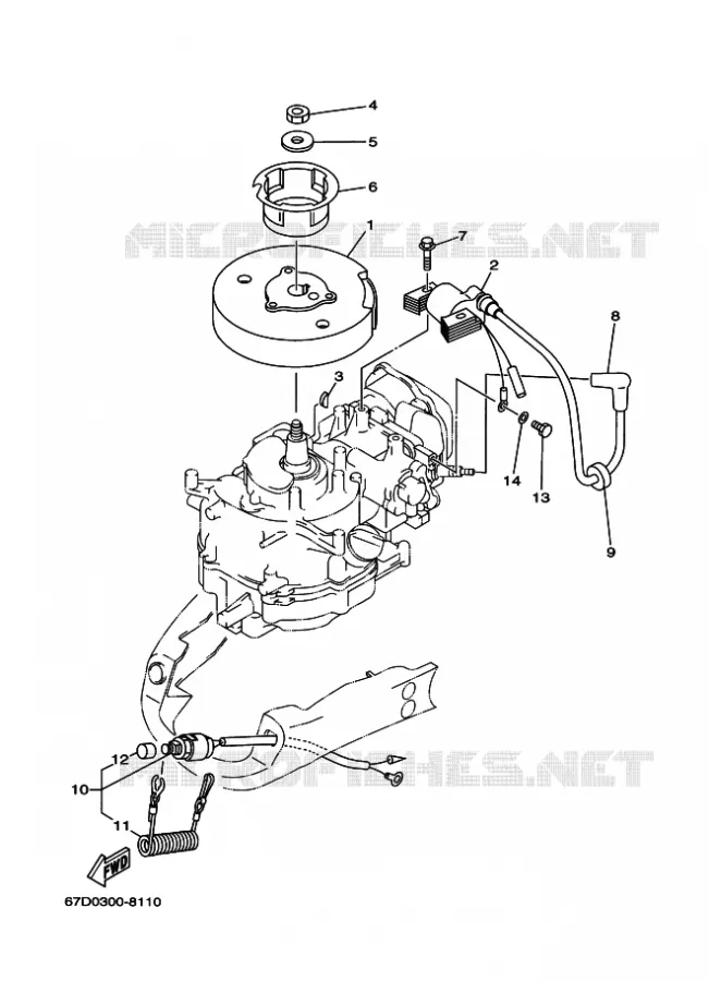 DYNAMO Yamaha OUTBOARD ENGINES 4hp (2.9kW) 2001 F4  F4A