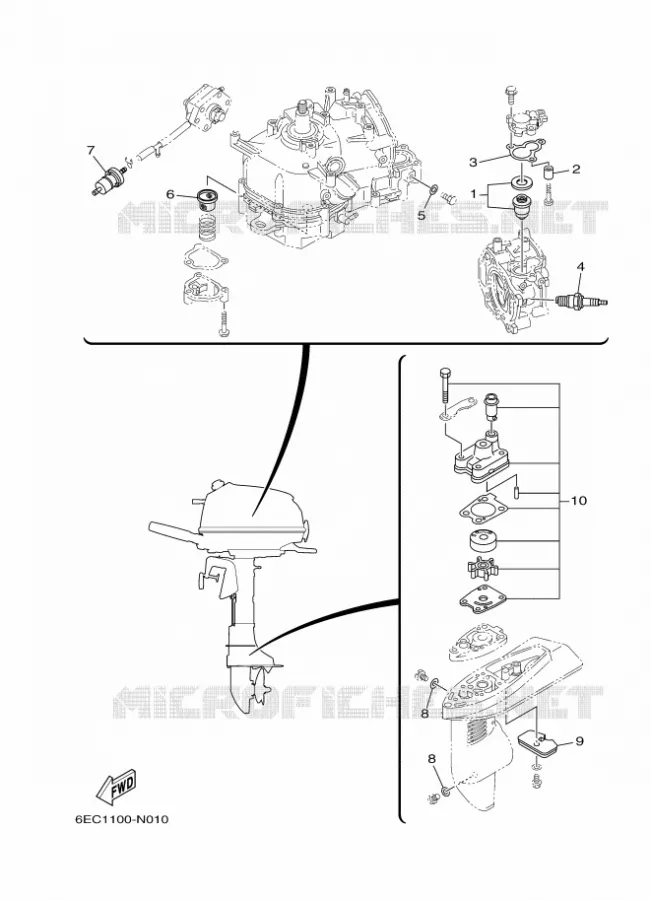 ONDERHOUDSDELEN Yamaha OUTBOARD ENGINES 4hp (2.9kW) 2017 F4  F4BMHS