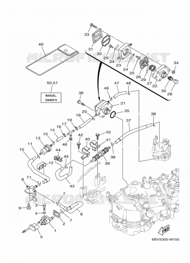 BRANDSTOF SYSTEEM 2 Yamaha OUTBOARD ENGINES 4hp (2.9kW) 2014 F4  F4BMHS