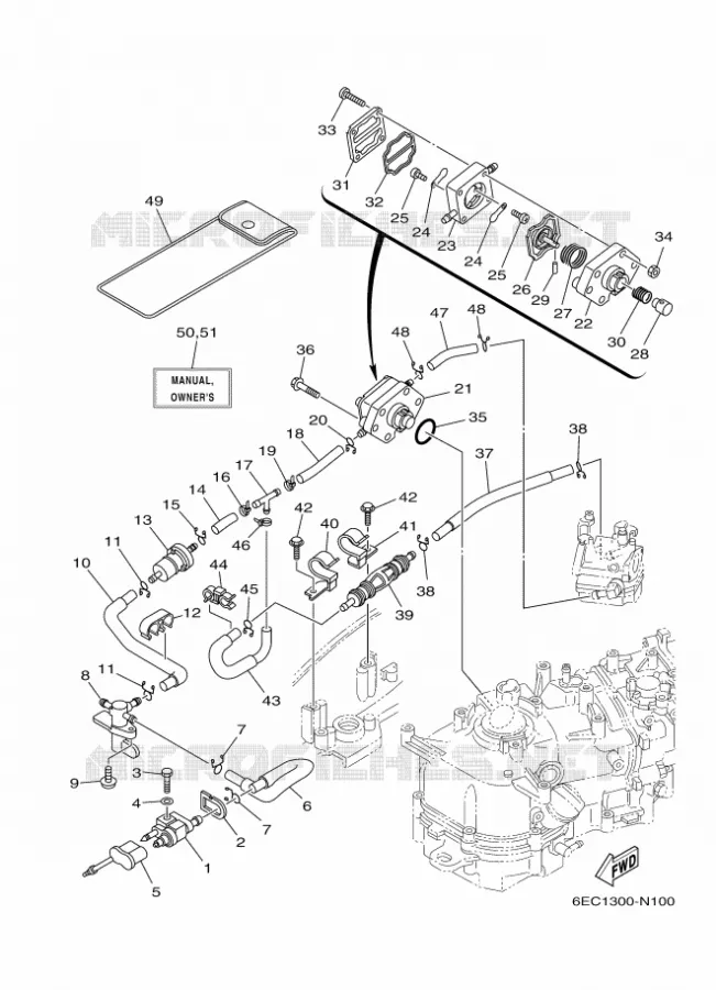 BRANDSTOF SYSTEEM 2 Yamaha OUTBOARD ENGINES 4hp (2.9kW) 2014 F4  F4BMHS