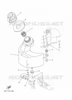BRANDSTOF SYSTEEM 1 voor Yamaha F4B Manual Starter, Tiller Handle, Manual Tilt, Shaft 20