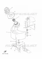 BRANDSTOF SYSTEEM 1 voor Yamaha F4B Manual Starter, Tiller Handle, Manual Tilt, Shaft 20