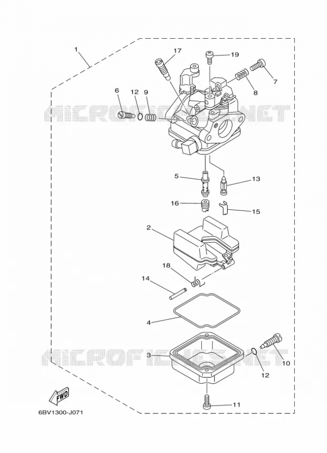 CARBURATEUR  Yamaha OUTBOARD ENGINES 5hp (3.7kW) 2018 F5  F5AMHS