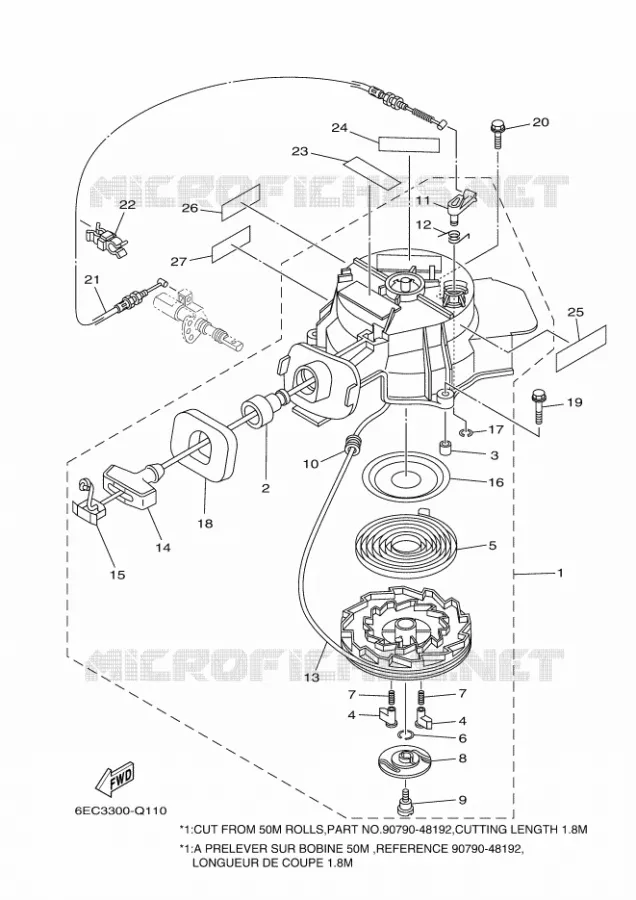 STARTMOTOR Yamaha OUTBOARD ENGINES 5hp (3.7kW) 2017 F5  F5AMHL