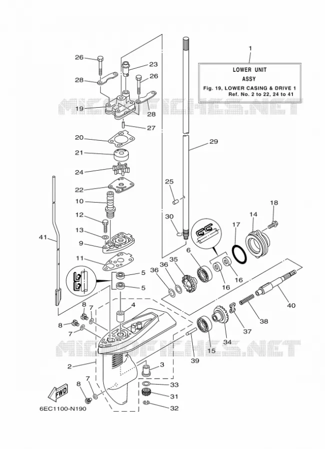 DEKSEL EN TRANSMISSIE PROPELLERS 1 Yamaha OUTBOARD ENGINES 5hp (3.7kW) 2016 F5  F5AMHS