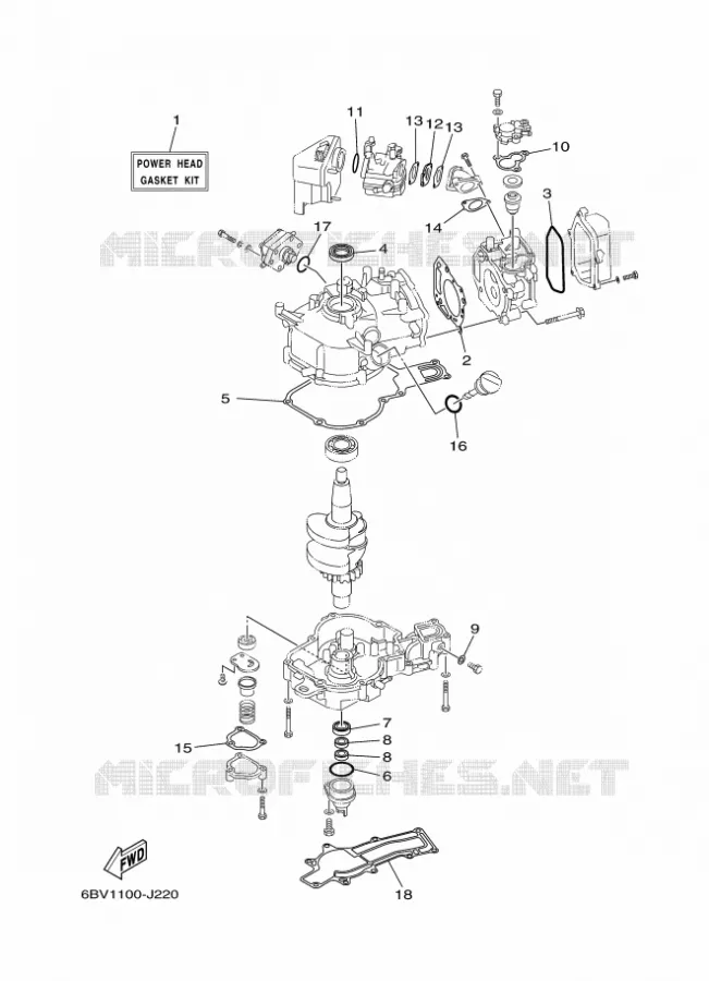REPARATIESET 1 Yamaha OUTBOARD ENGINES 5hp (3.7kW) 2013 F5  F5AMHS