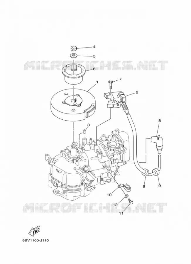 DYNAMO Yamaha OUTBOARD ENGINES 5hp (3.7kW) 2012 F5  F5AMHS