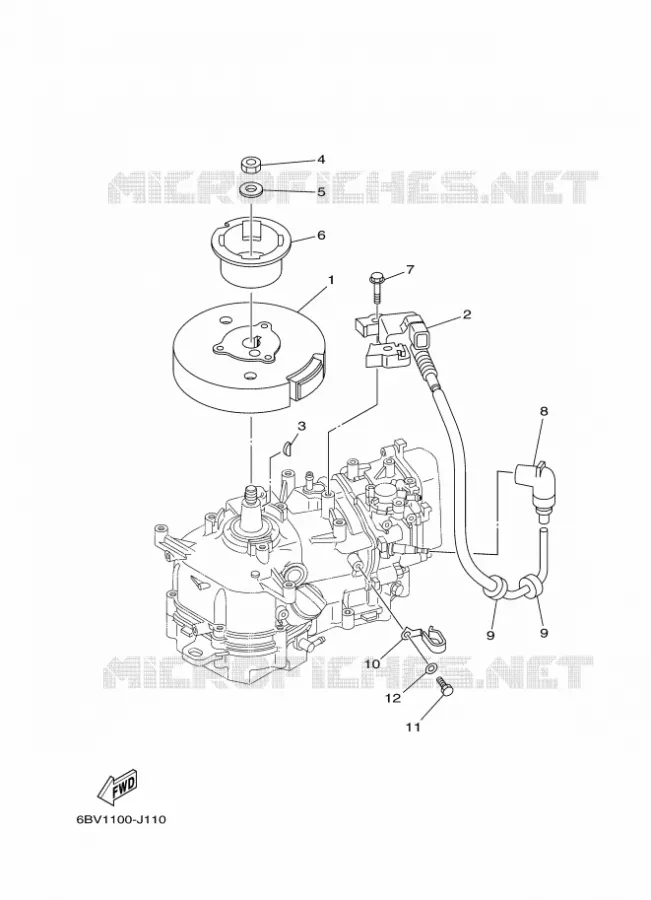 DYNAMO Yamaha OUTBOARD ENGINES 5hp (3.7kW) 2012 F5  F5AMHL