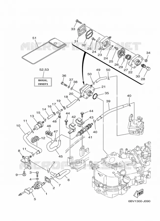 BRANDSTOF SYSTEEM 2 Yamaha OUTBOARD ENGINES 5hp (3.7kW) 2011 F5  F5AMHL
