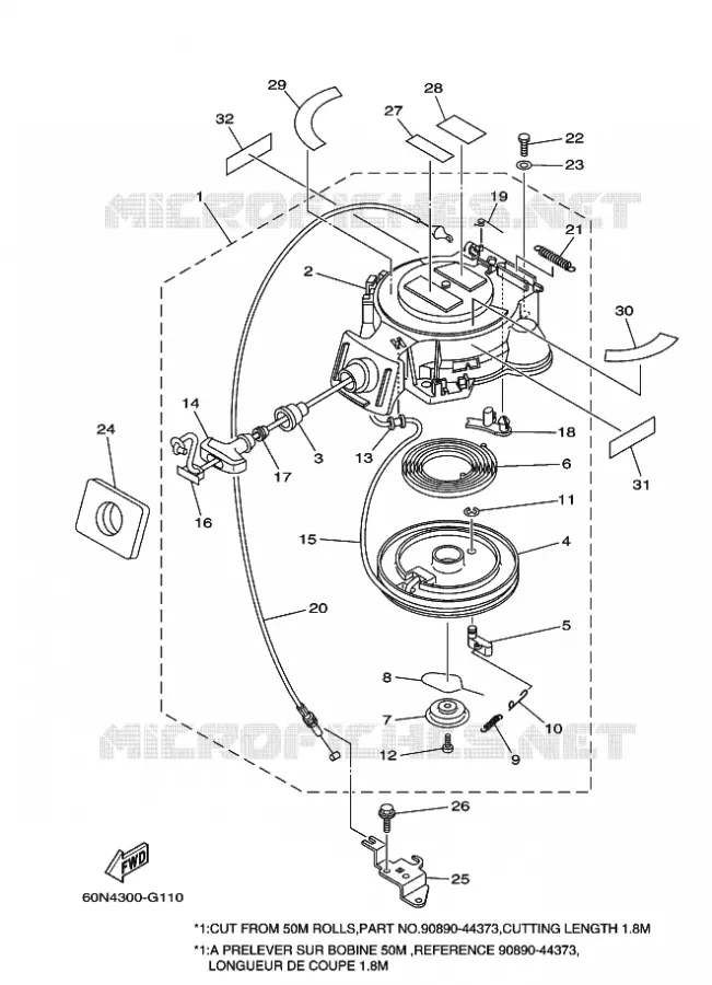 STARTMOTOR Yamaha OUTBOARD ENGINES 6hp (4.4kW) 2009 F6  F6AMHL