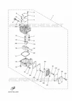 CARBURATEUR  voor Yamaha 15F 2 Cylinder, Manual Starter, Tiller Handle, Manual Tilt, Pre-Mixing, Shaft 15