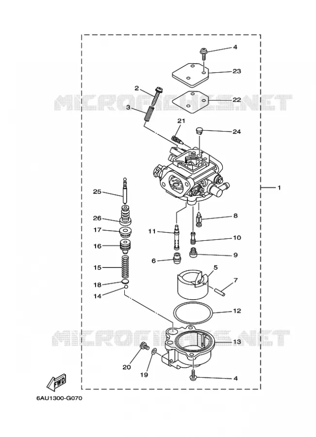 CARBURATEUR (F6A) Yamaha OUTBOARD ENGINES 6hp (4.4kW) 2006 F6  F6AMHL
