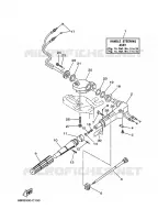 STUUR voor Yamaha F6A Manual Starter, Tiller Handle, Manual Tilt, Shaft 15
