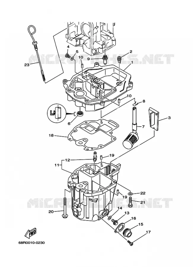 VENTILATEUR D'HUILE Yamaha OUTBOARD ENGINES 6hp (4.4kW) 2004 F6  F6AMHS